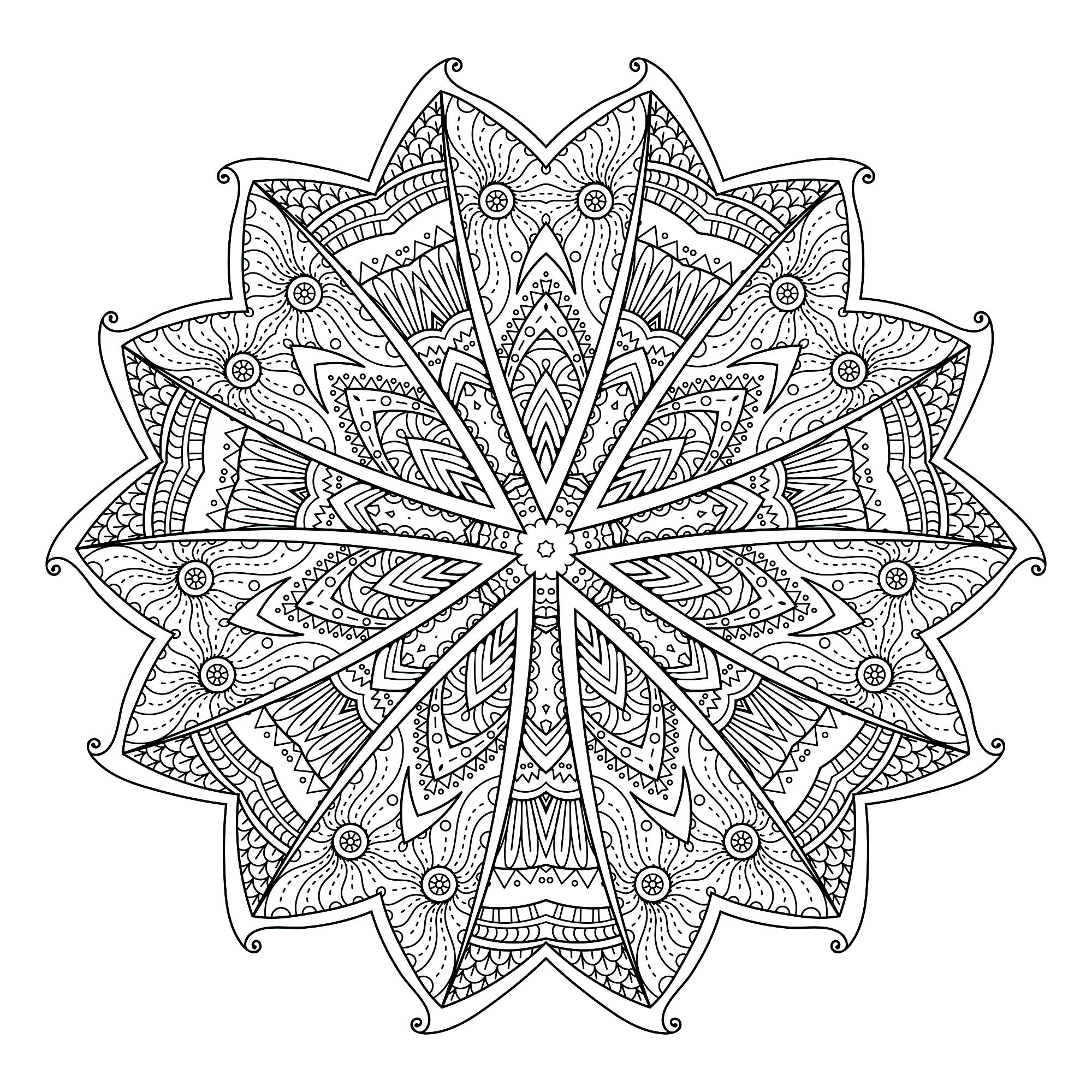 Abstract Decorative Background Mandalas Adult Coloring Pages