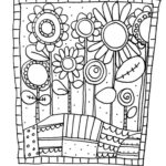 Adult Simple Flowers Coloring Pages Printable
