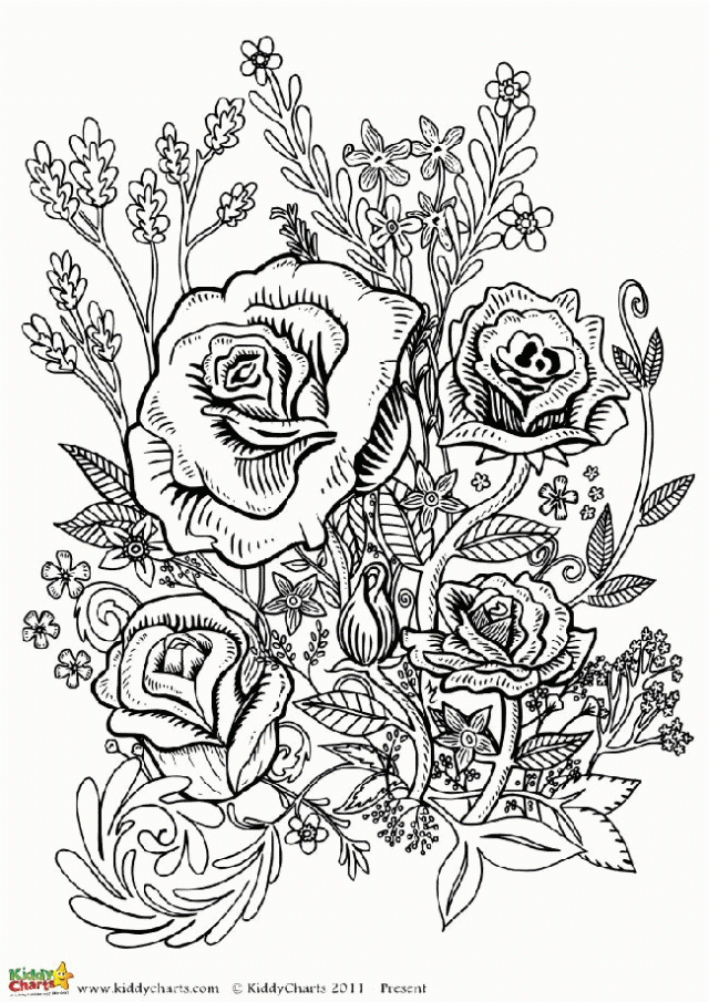 Cool Flower Coloring Pages For Adults Coloring Home