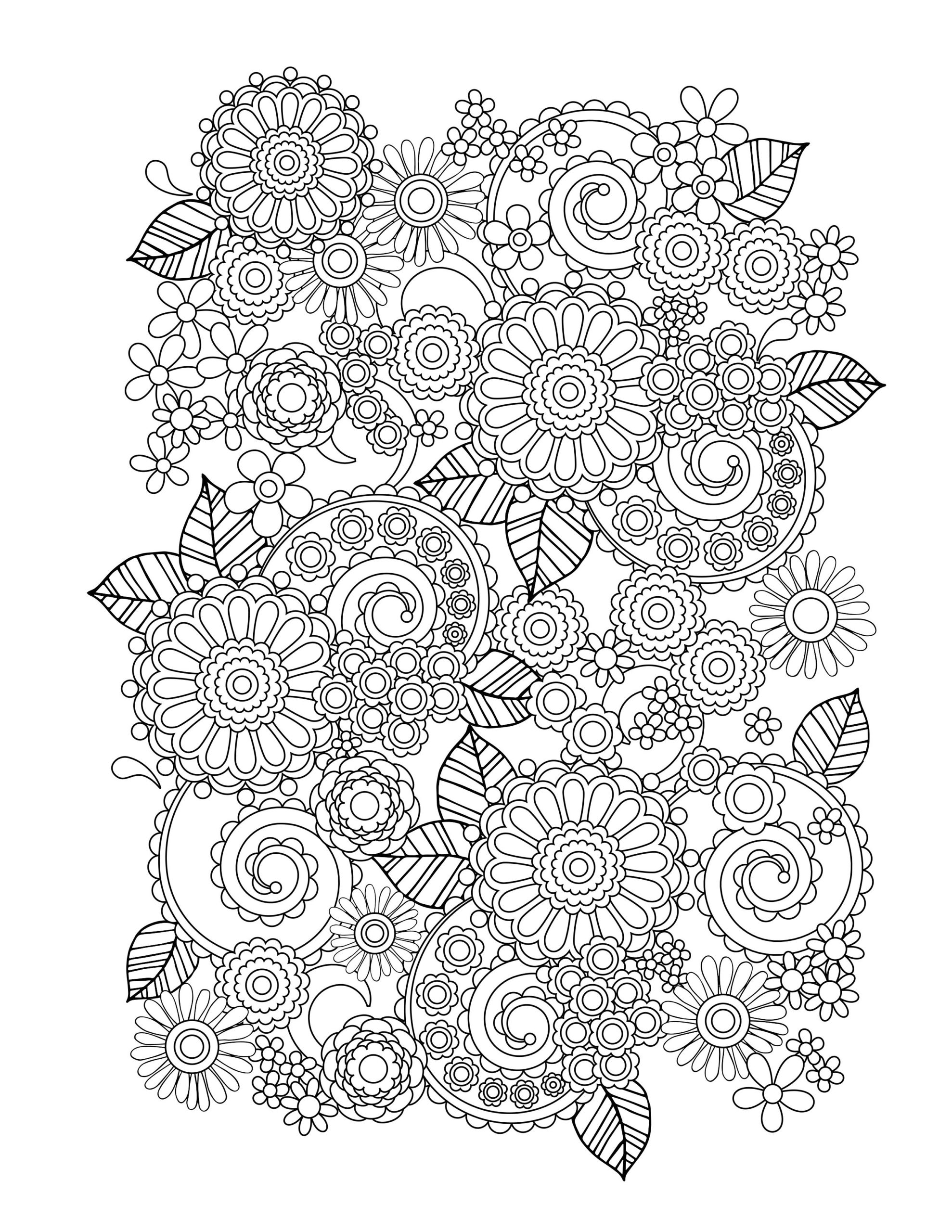 Flower Coloring Pages For Adults Best Coloring Pages For Kids