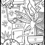 Funny Stoner Coloring Page For Adults Illustration Stoner Etsy