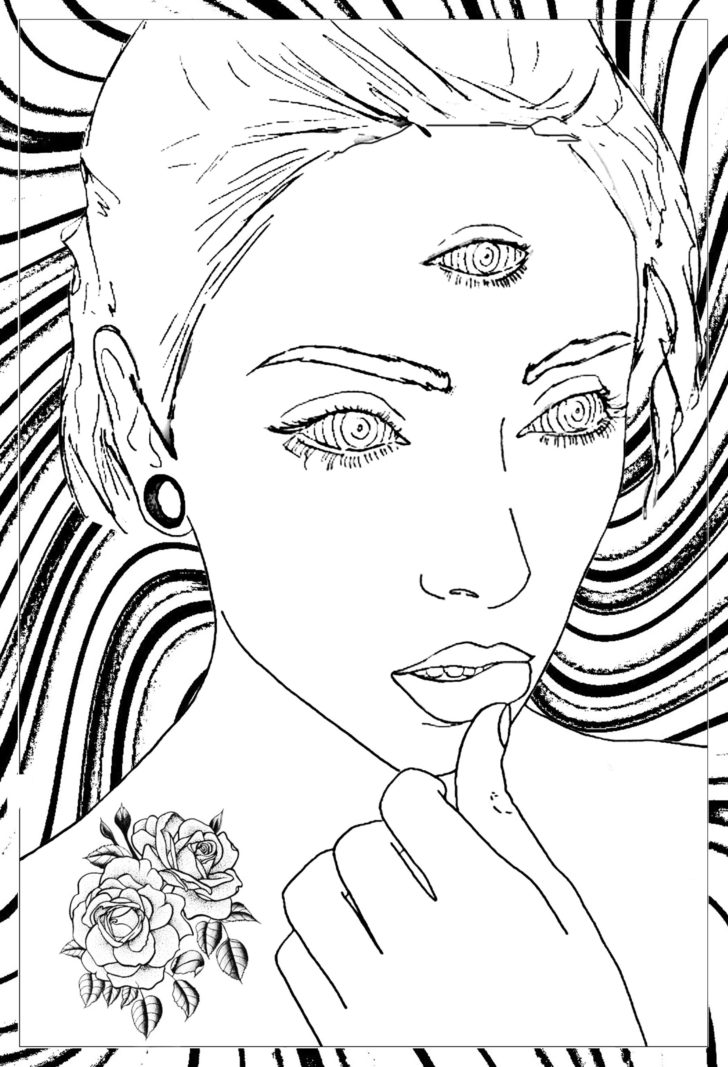 Adult Coloring Pages Printable Woman