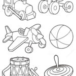 Toys Icons Coloring Book Page Stock Vector Illustration Of Icon