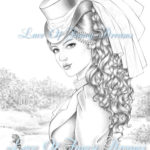 Victorian Woman Coloring Page For Adult Coloring Sheet To Etsy