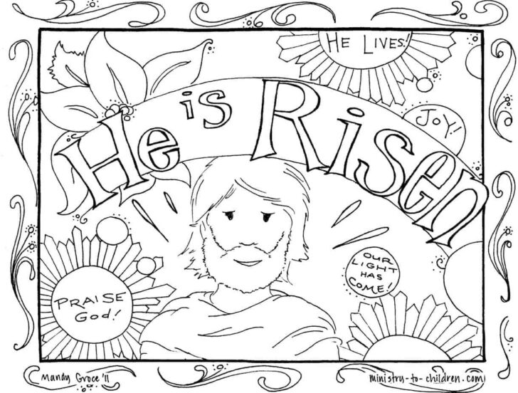 Free Printable Christian Easter Adult Coloring Page