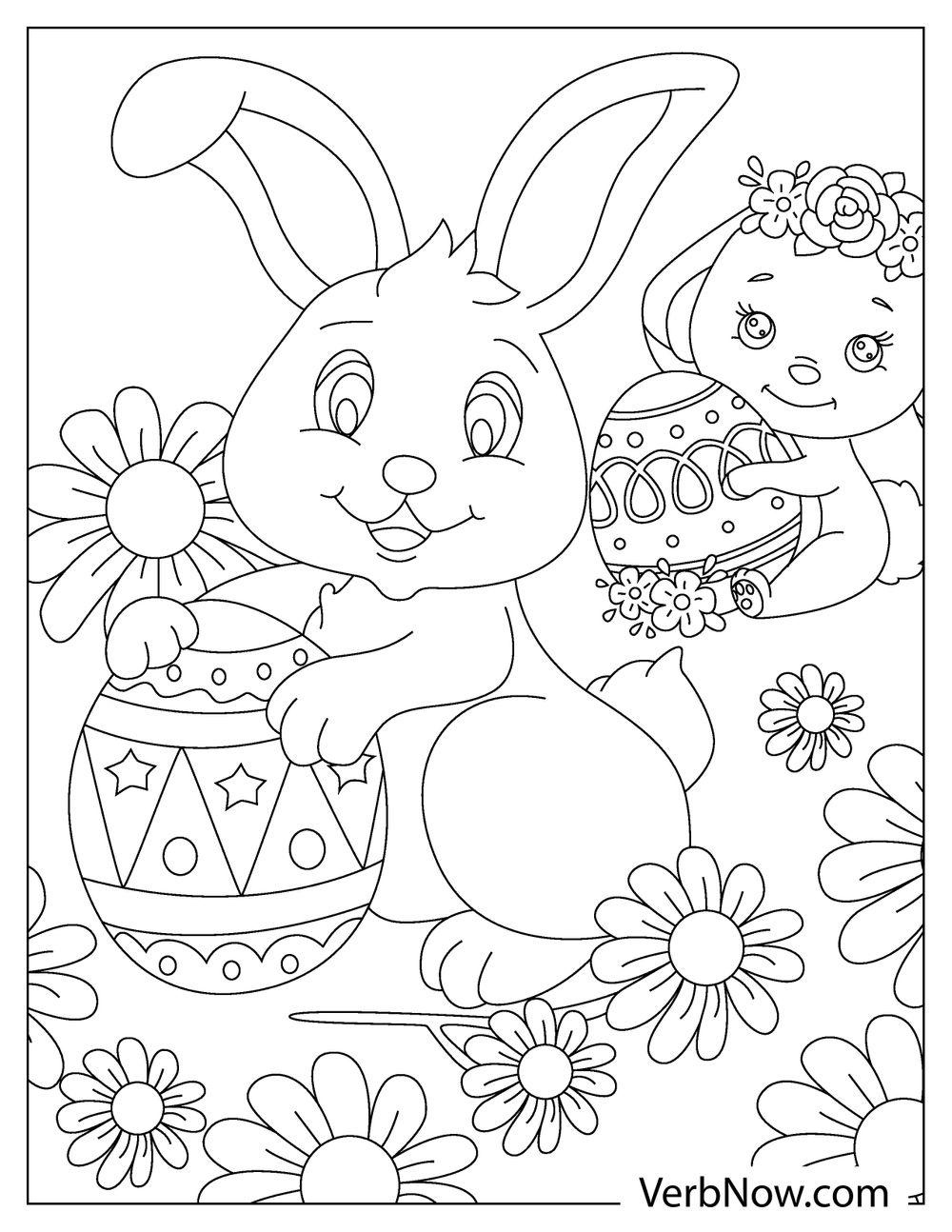 22 Free Easter Bunny Coloring Pages (Printable Pdf) intended for Simple Easter Coloring Pages Printable