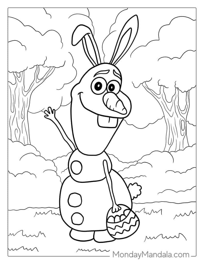 28 Olaf Coloring Pages (Free Pdf Printables) intended for Free Printable Frozen Easter Coloring Pages