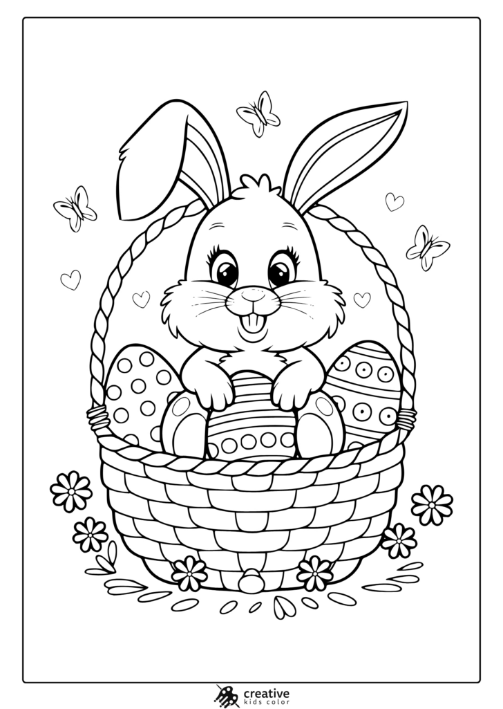 Cute Easter Bunny Coloring Pages Printable