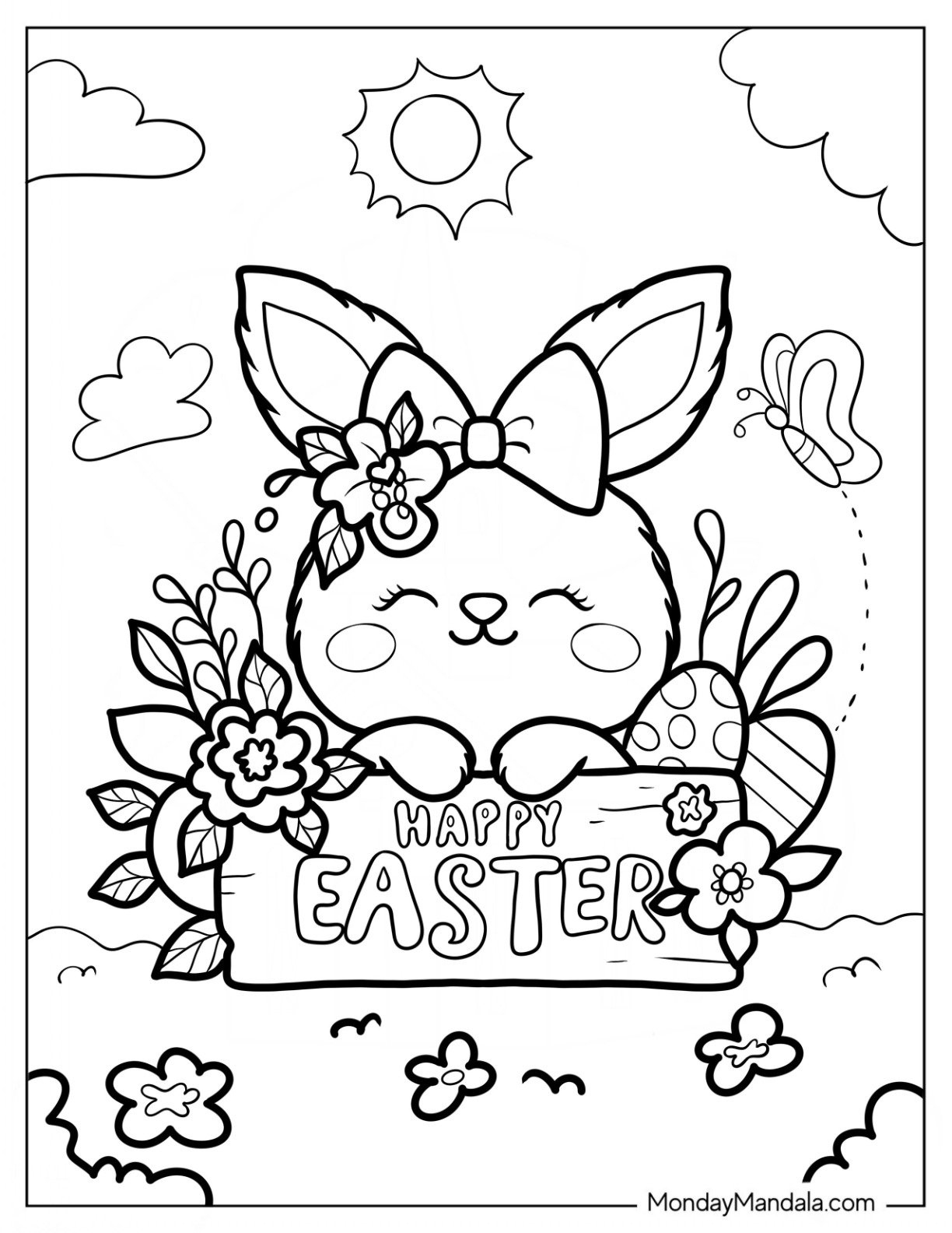 300 Easter Coloring Pages (Free Pdf Printables) for Free Printable Preschool Easter Coloring Pages