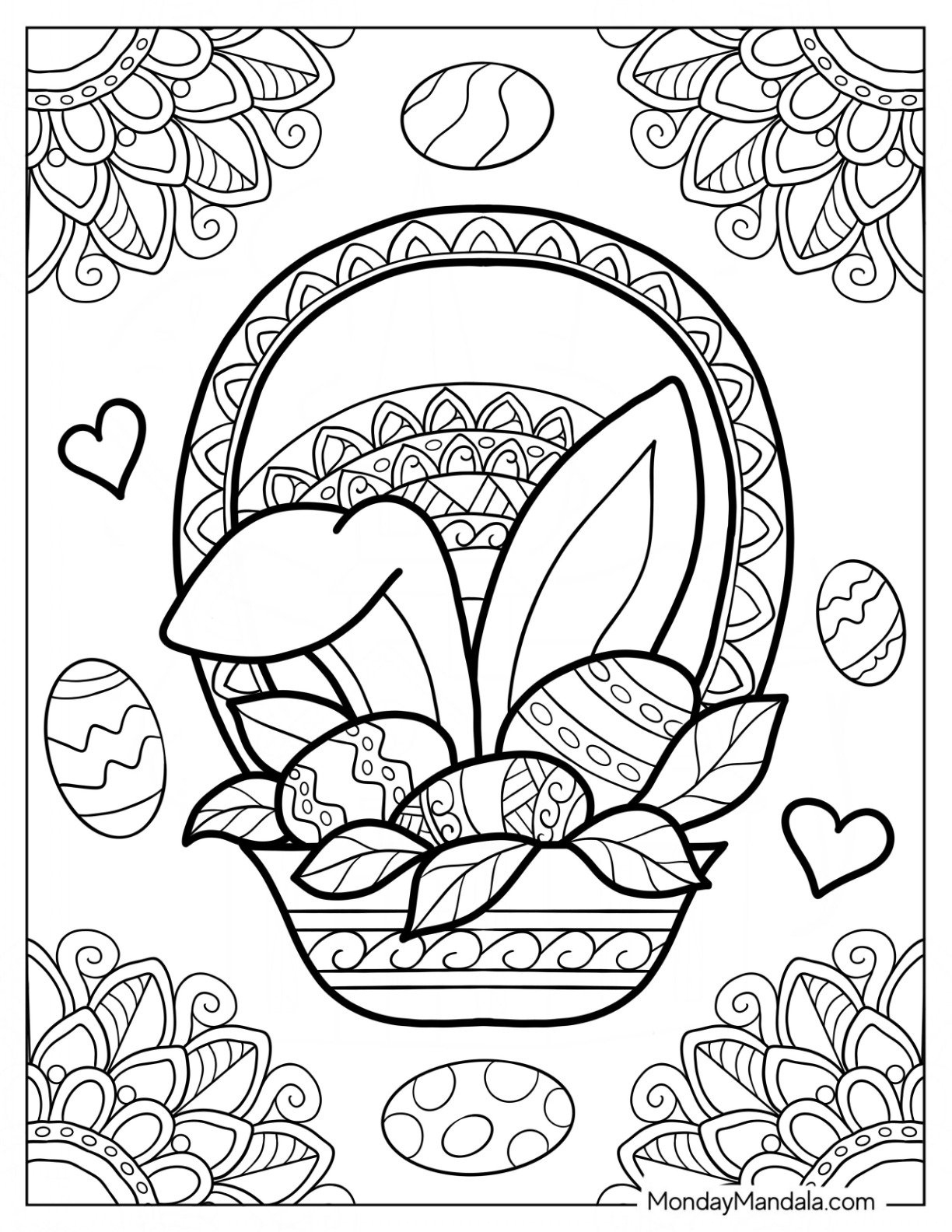 300 Easter Coloring Pages (Free Pdf Printables) intended for Free Easter Coloring Pages For Adults Printable