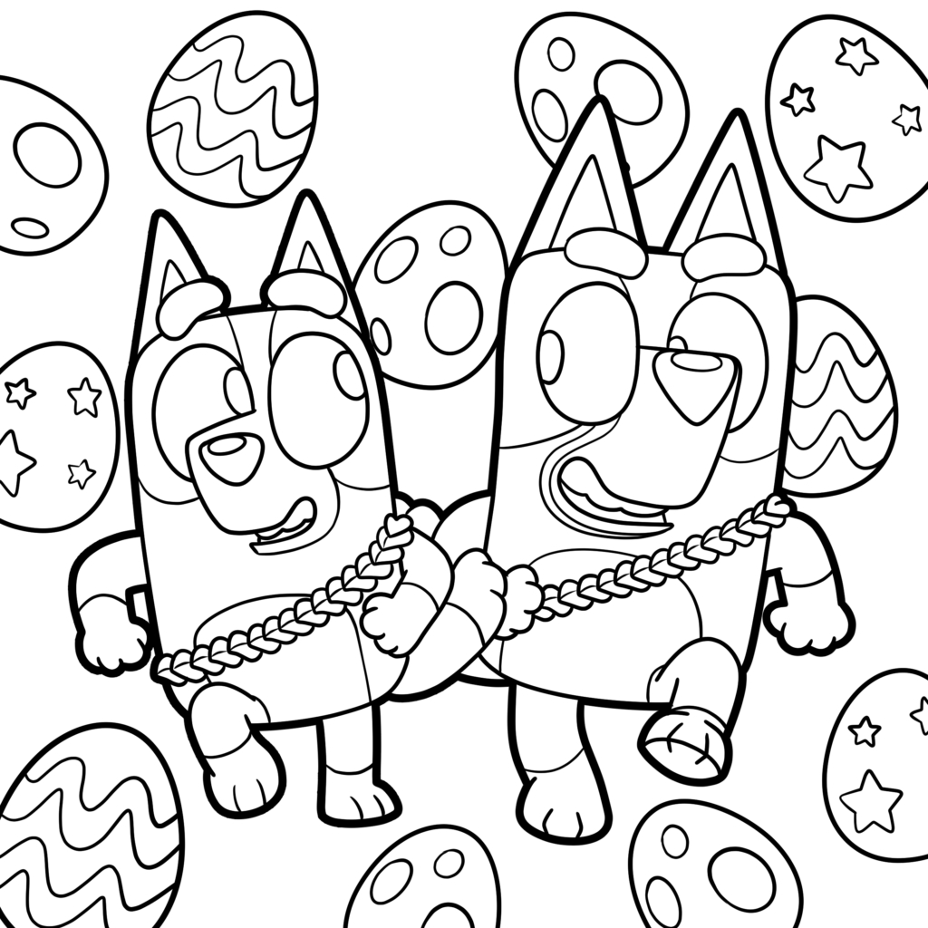 32 Printable Bluey Coloring Pages intended for Bluey Easter Coloring Pages Printable