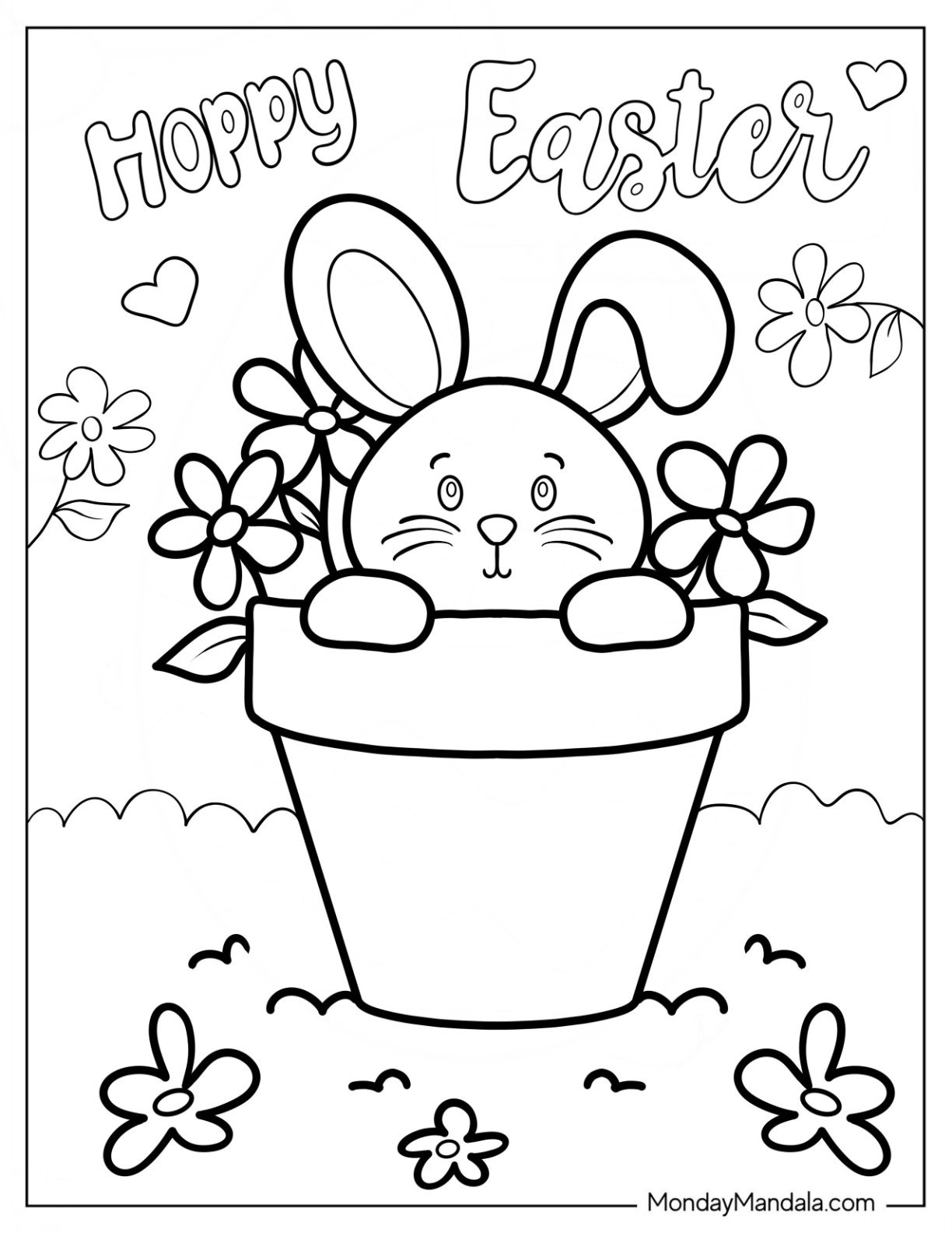 34 Easter Bunny Coloring Pages (Free Pdf Printables) inside Full Size Printable Full Size Easter Bunny Coloring Pages