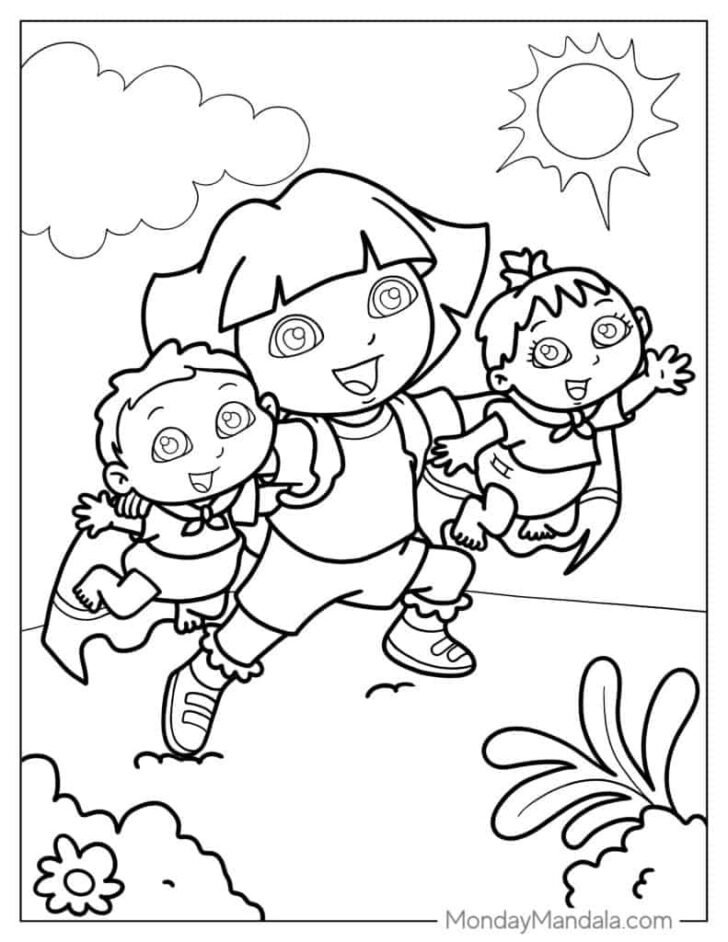 Free Printable Dora Easter Coloring Pages