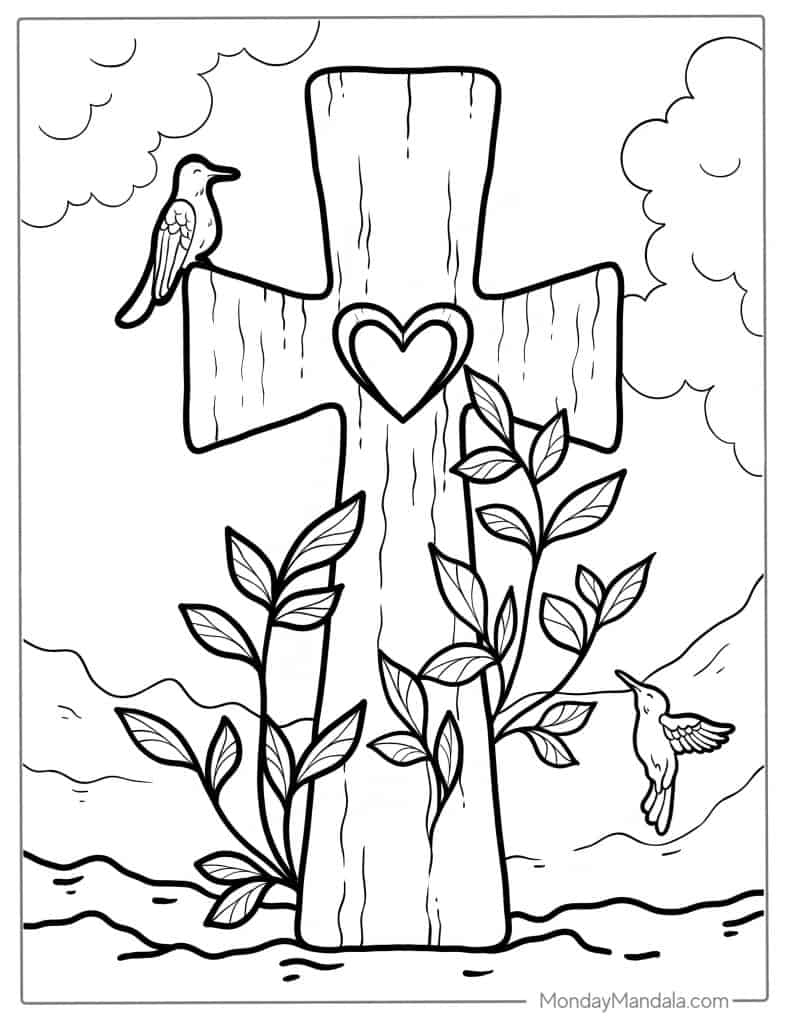 39 Cross Coloring Pages (Free Pdf Printables) regarding Printable Easter Cross Coloring Pages