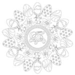 40+ Printable Easter/Mandala Egg Coloring Pages Group3   Etsy For Printable Easter Mandala Coloring Pages