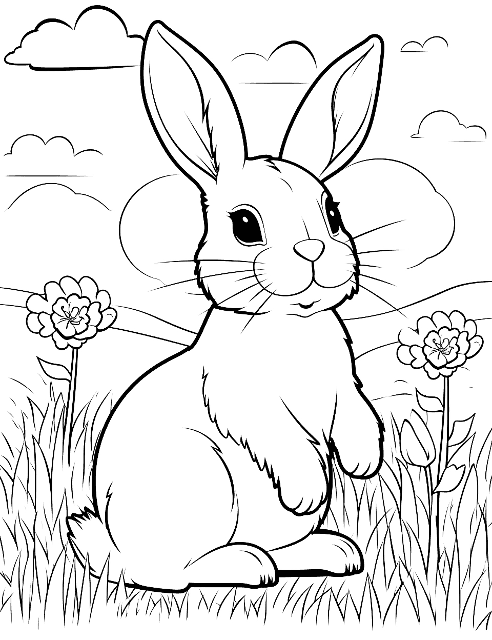 50 Bunny Rabbit Coloring Pages: Printable Sheets inside Bunny Coloring Pages Free Printable Not Easter