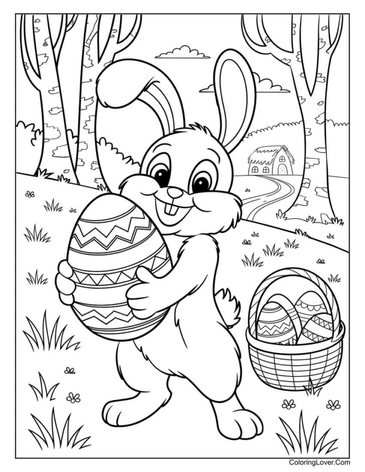 Printable Easter Bunny Coloring Page