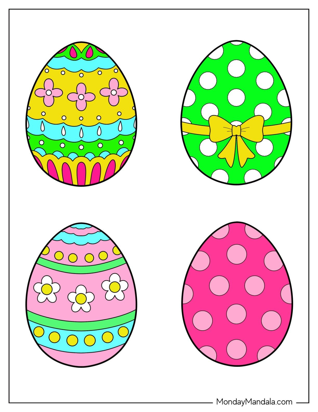 58 Easter Egg Templates (Free Pdf Printables) with Full Page Printable Colored Easter Eggs