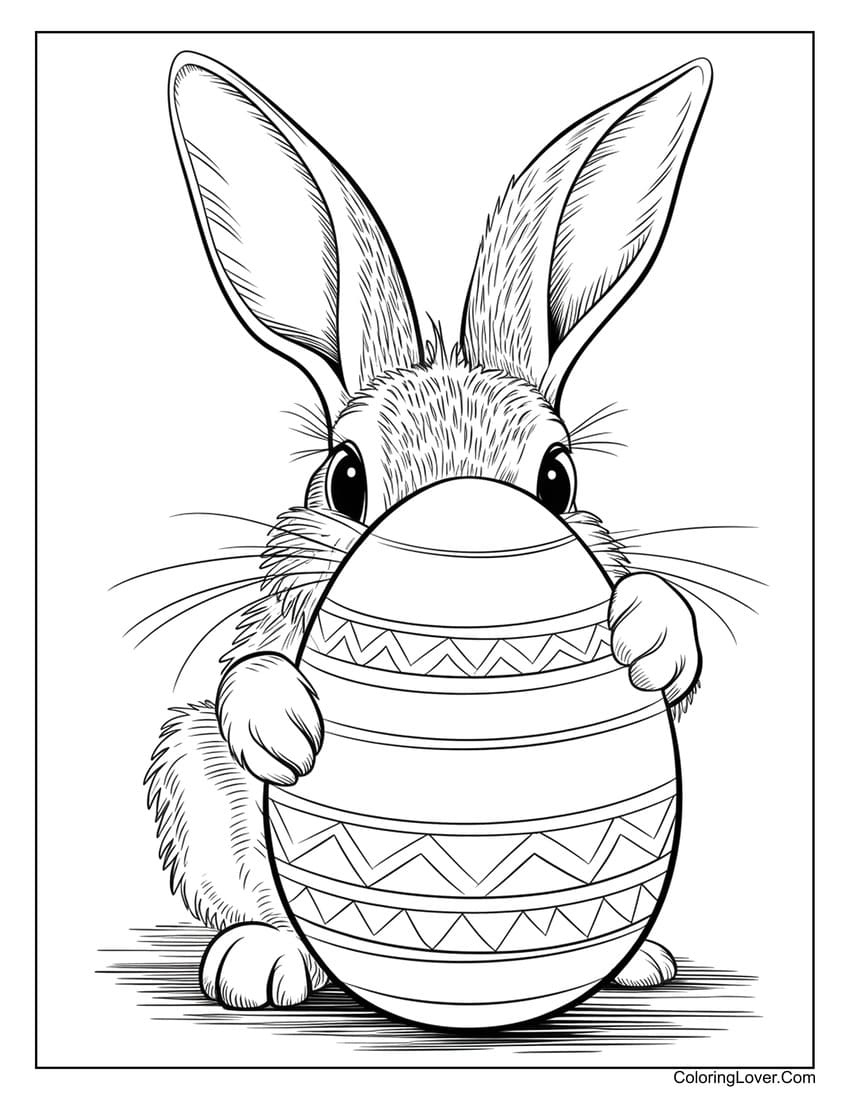 60 Bunny Coloring Pages (Free Printables For All Ages) for Easter Bunny Printable Coloring Page