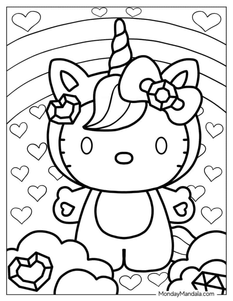 68 Hello Kitty Coloring Pages (Free Pdf Printables) in Printable Hello Kitty Easter Coloring Pages