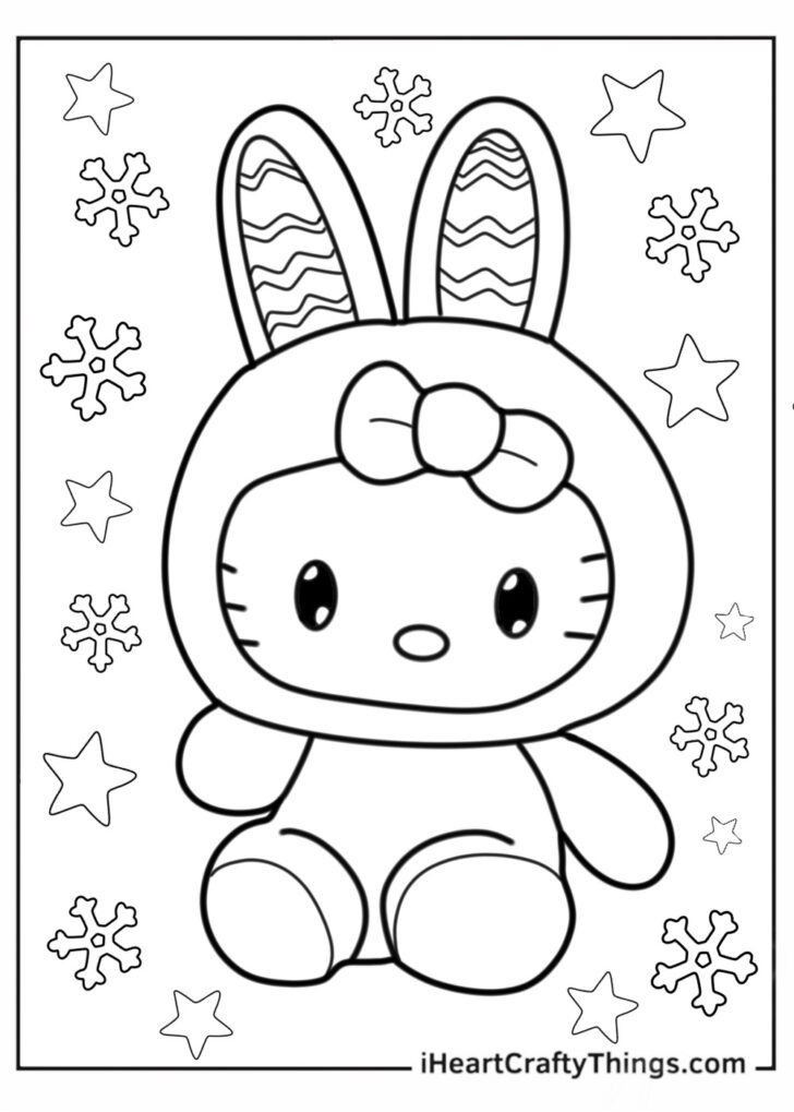 Hello Kitty Easter Printable Coloring Pages
