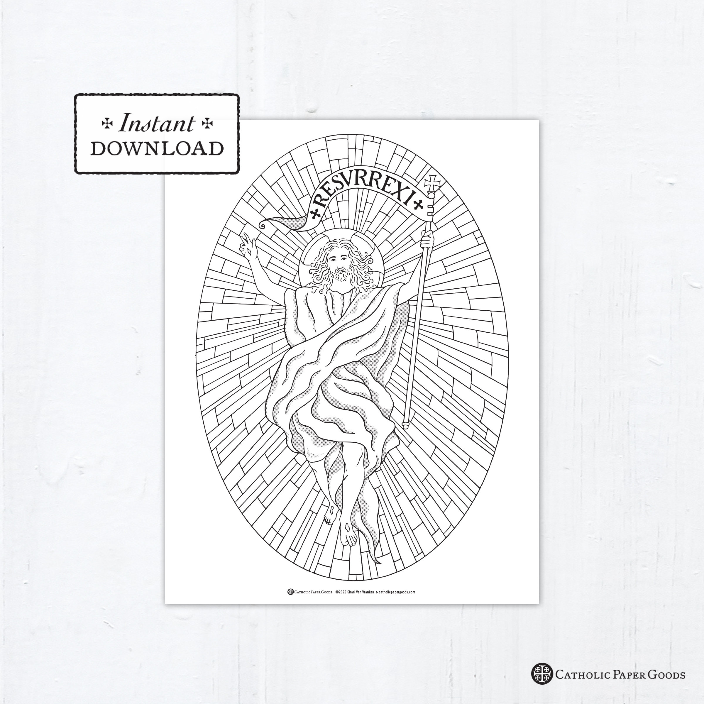 Catholic Coloring Page - The Resurrection - Jesus - Easter Sunday regarding Catholic Easter Coloring Pages Printable