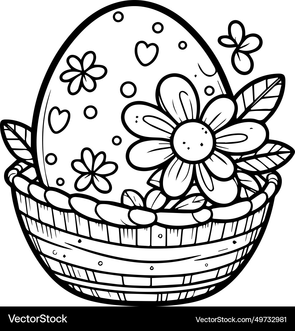 Cut-Out Blank Easter Egg Coloring Pages For Kids Vector Image with regard to Printable Easter Eggs Coloring Pages For Preschoolers
