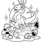 Dino Easter Coloring Page / Digital Download / T Rex Bunny / Happy Easter  Printable Pdf For Printable Easter Dinosaur Coloring Pages