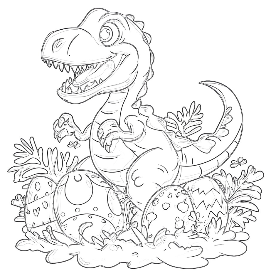 Dinosaur Easter Coloring Page | Coloring Pages Mimi Panda inside Printable Easter Dinosaur Coloring Pages