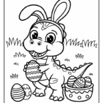 Dinosaur Easter Coloring Pages (15 Free Printable Pdf Pages Intended For Printable Easter Dinosaur Coloring Pages