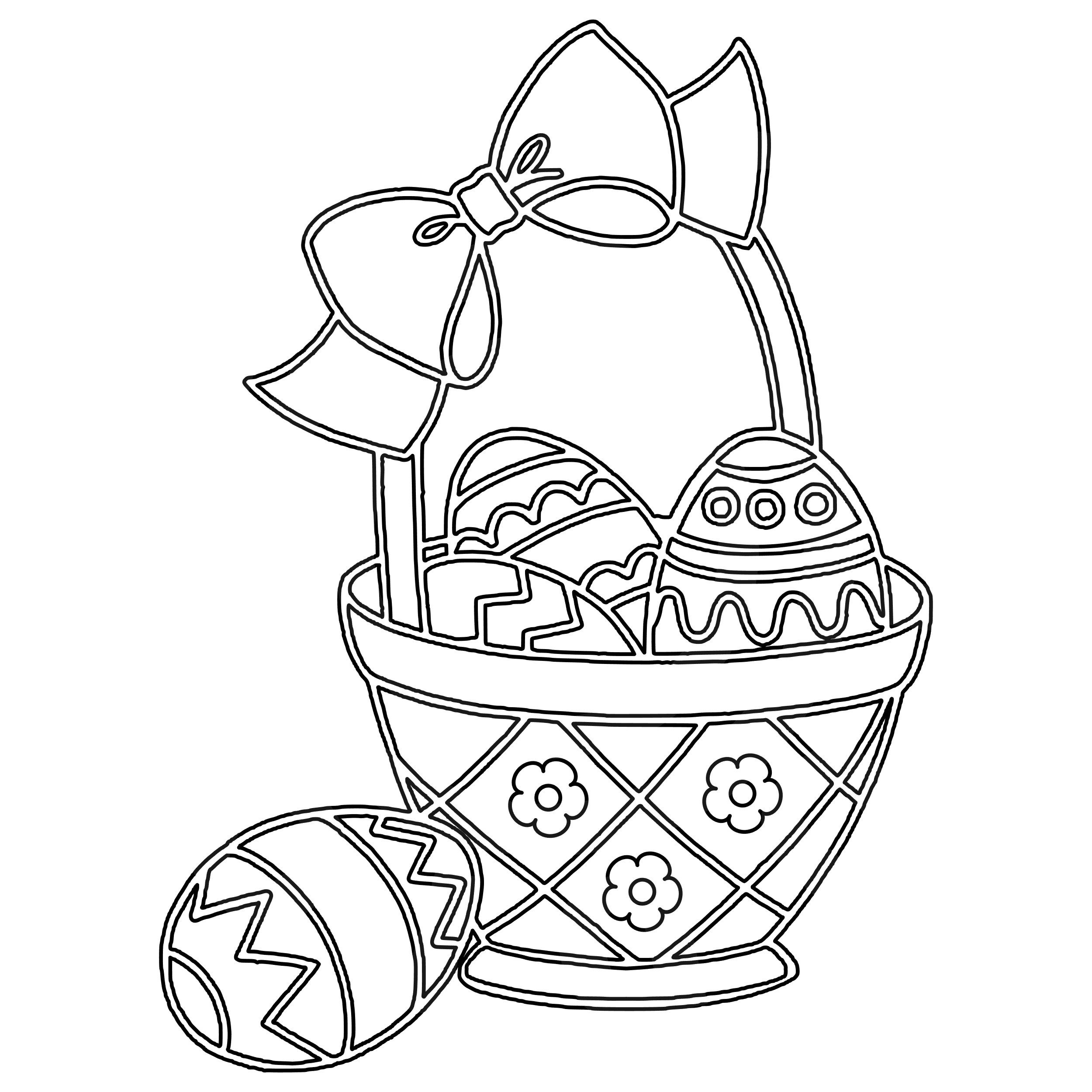 Easter Basket Coloring Page, Easter Egg Colouring In Page,Easter within Printable Easter Basket Coloring Pages