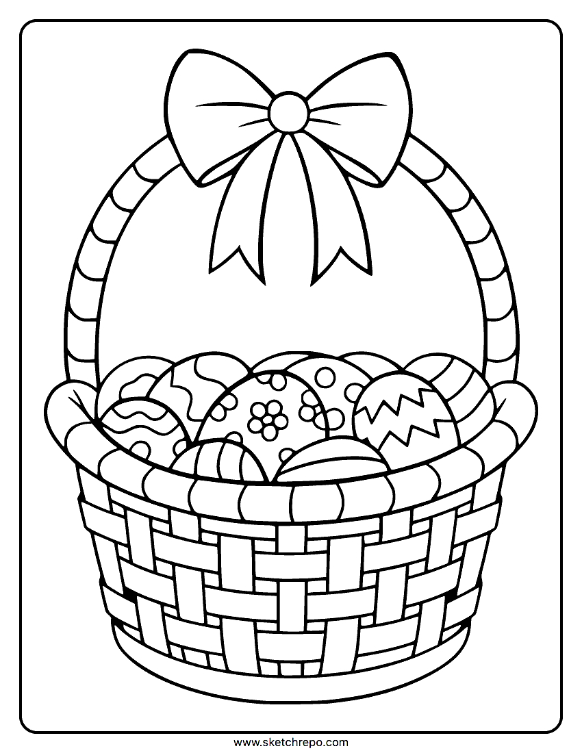 Easter Basket Coloring Page - Sketch Repo intended for Easter Basket Coloring Pages Printable