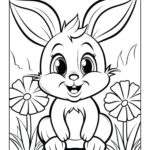 Easter Bunny Coloring Pages   World Of Printables Pertaining To Easter Bunny Coloring Page Printable