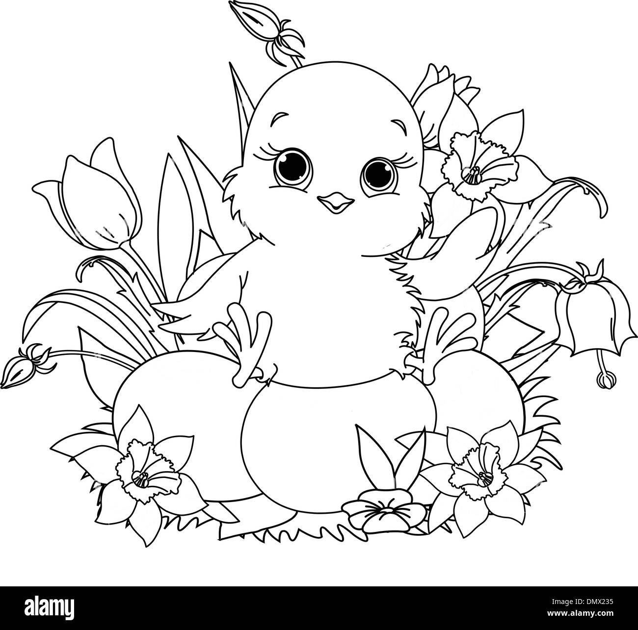 Easter Chick Coloring Page Hi-Res Stock Photography And Images - Alamy throughout Easter Chick Coloring Pages Printable