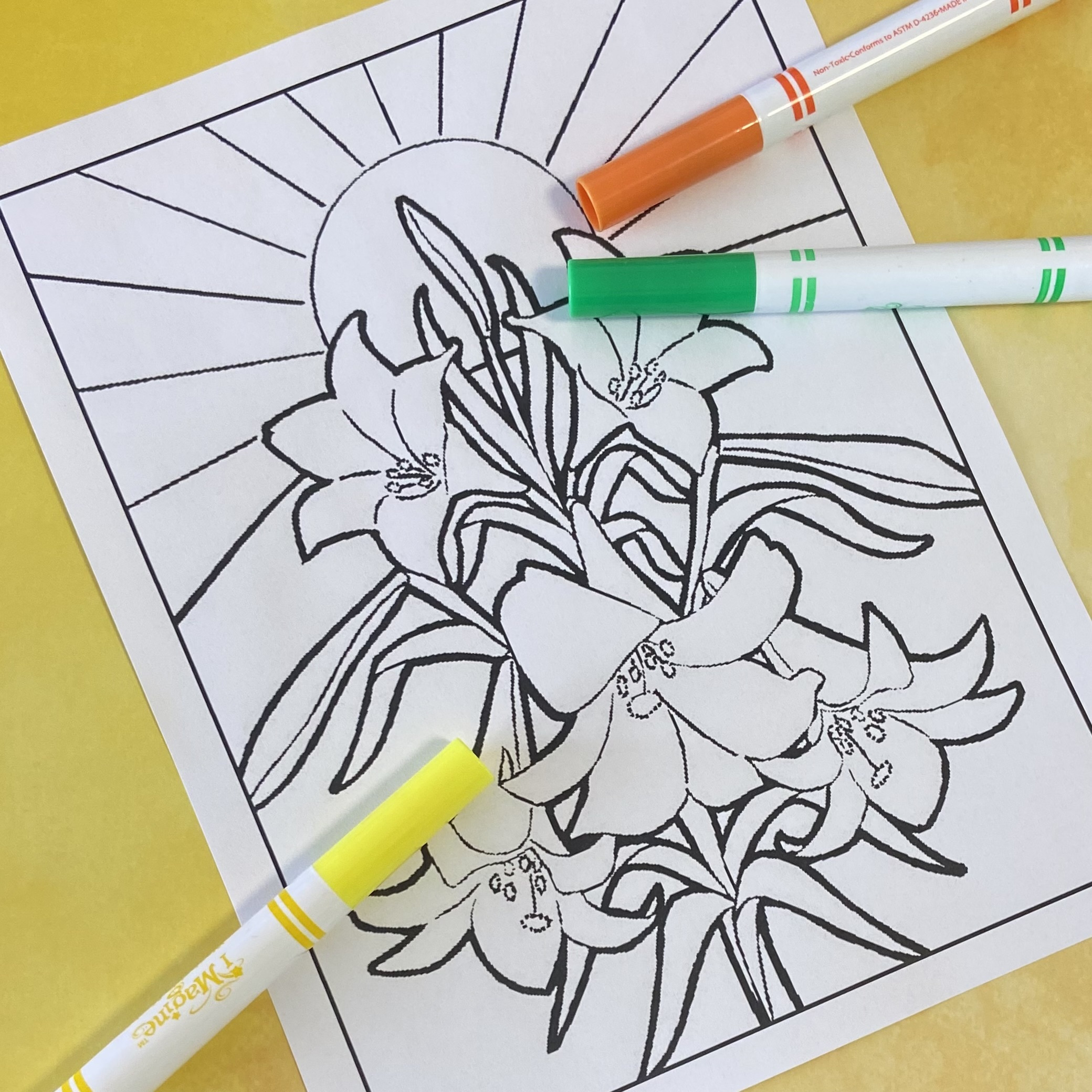 Easter Coloring Page for Free Printable Easter Lilies Coloring Pages