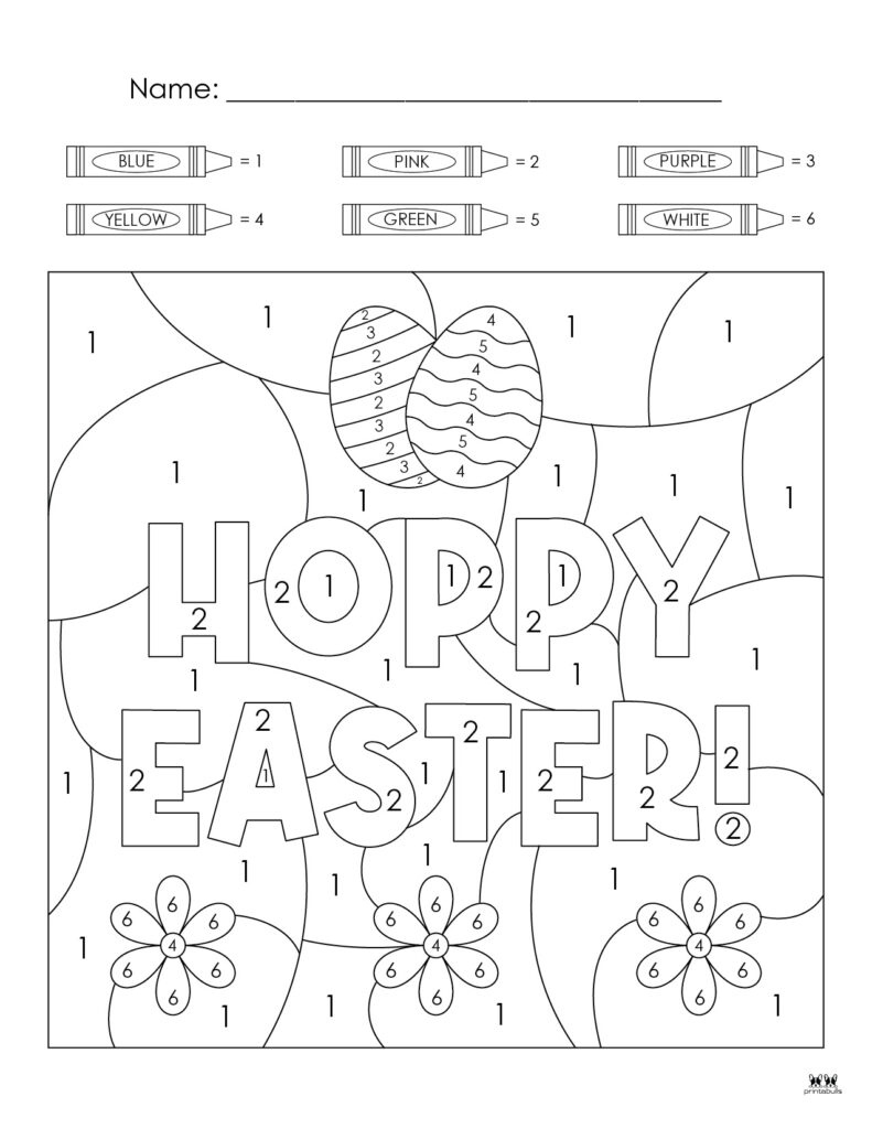 Easter Colornumber - 10 Free Printable Pages | Printabulls throughout Free Printable Color by Number Easter Pages