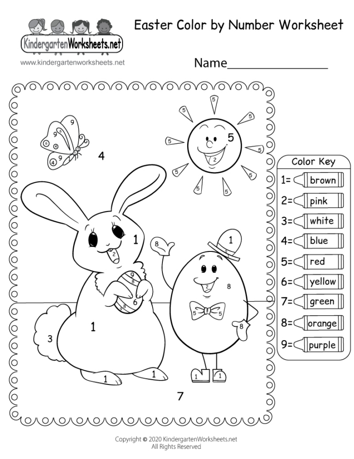 Free Printable Color by Number Easter Pages