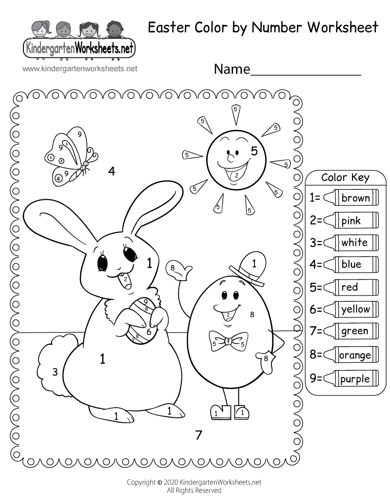 Easter Colornumber Worksheet - Free Printable, Digital, &amp;amp; Pdf with Free Printable Color by Number Easter Pages
