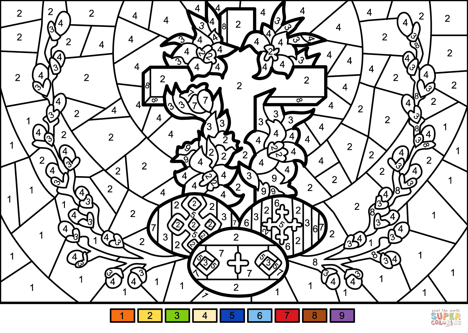 Easter Colour Shopnumber for Easter Coloring Pages By Number Printable