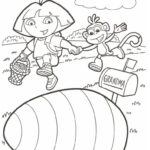 Easter Dora Coloring Page Intended For Free Printable Dora Easter Coloring Pages