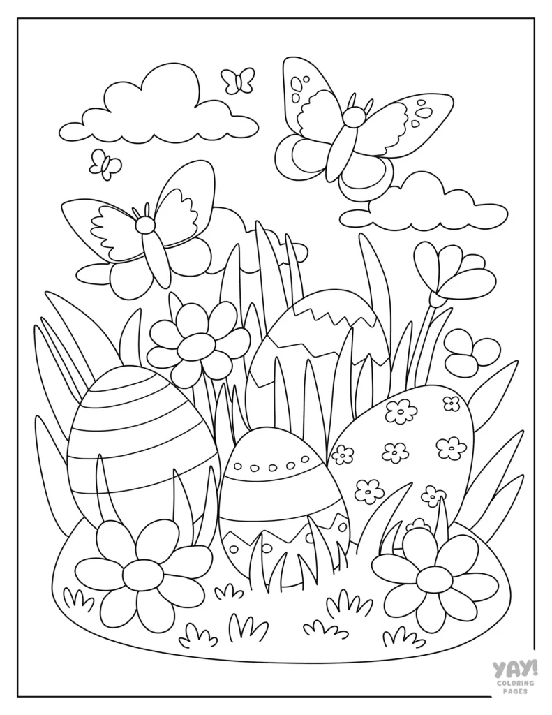 Easter Egg Coloring Pages (Free Printables) intended for Printable Easter Eggs Hunt Coloring Pages