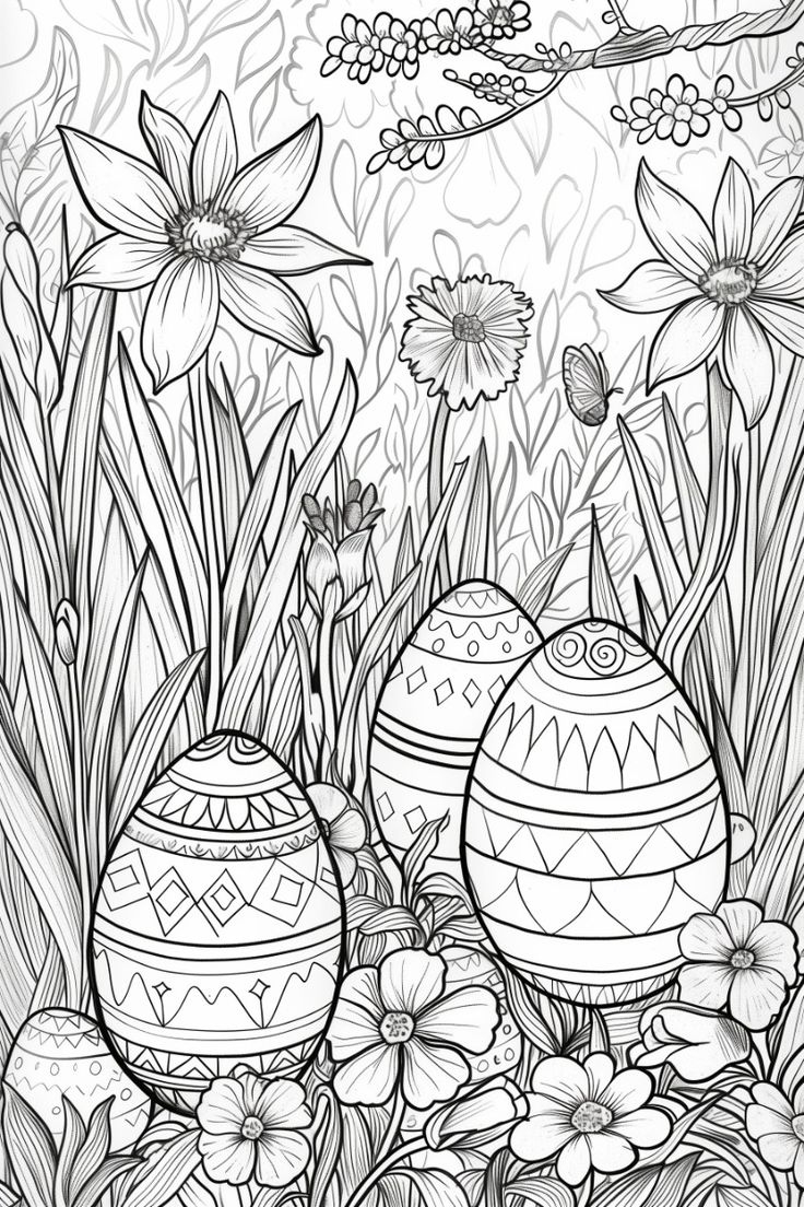 Easter Eggs Coloring Pages (Free Printables) regarding Printable Easter Eggs Coloring Pages For Adults