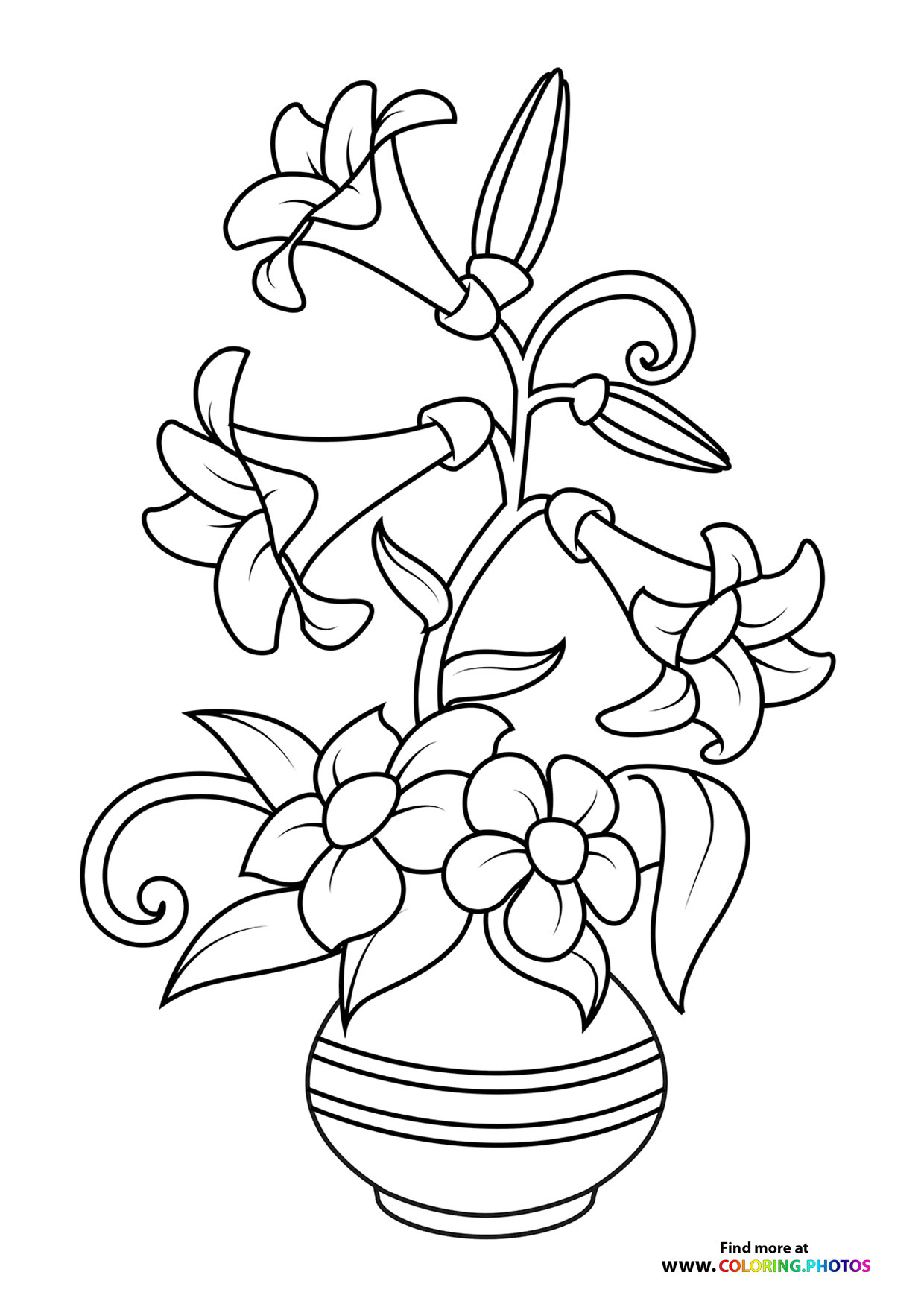 Easter Flowers - Coloring Pages For Kids | Free And Easy Print Or inside Easter Lily Coloring Page Printable