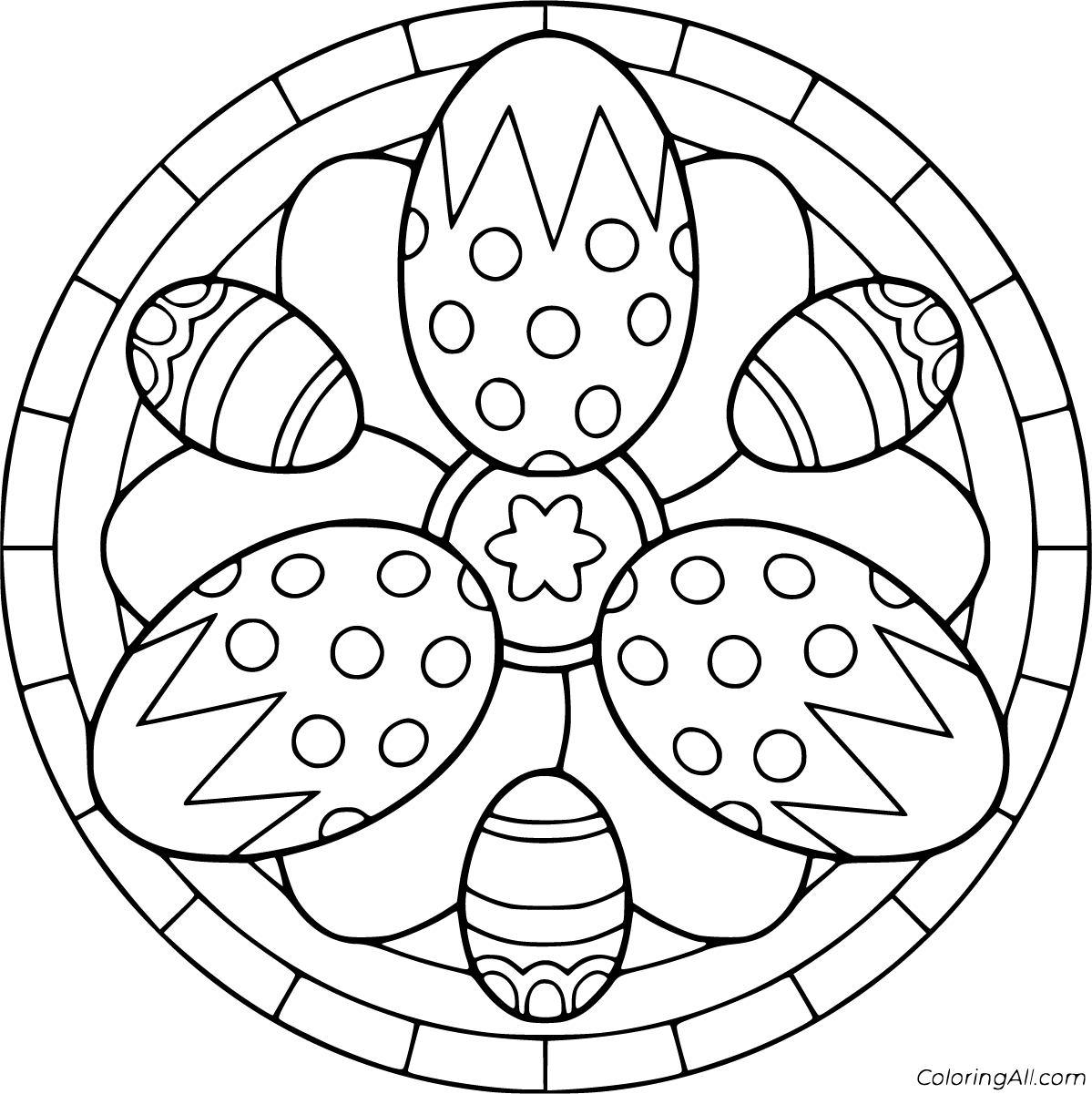 Easter Mandala Coloring Pages (9 Free Printables) - Coloringall with Printable Easter Mandala Coloring Pages