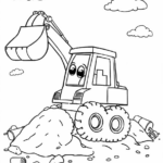 Excavator Coloring Pages   11 Free Printable Ai Generated Designs In Printable Coloring Page Digger With Easter Eggs