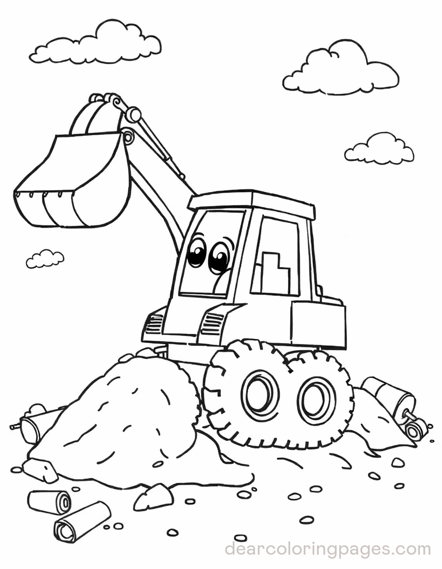 Excavator Coloring Pages - 11 Free Printable Ai-Generated Designs in Printable Coloring Page Digger With Easter Eggs