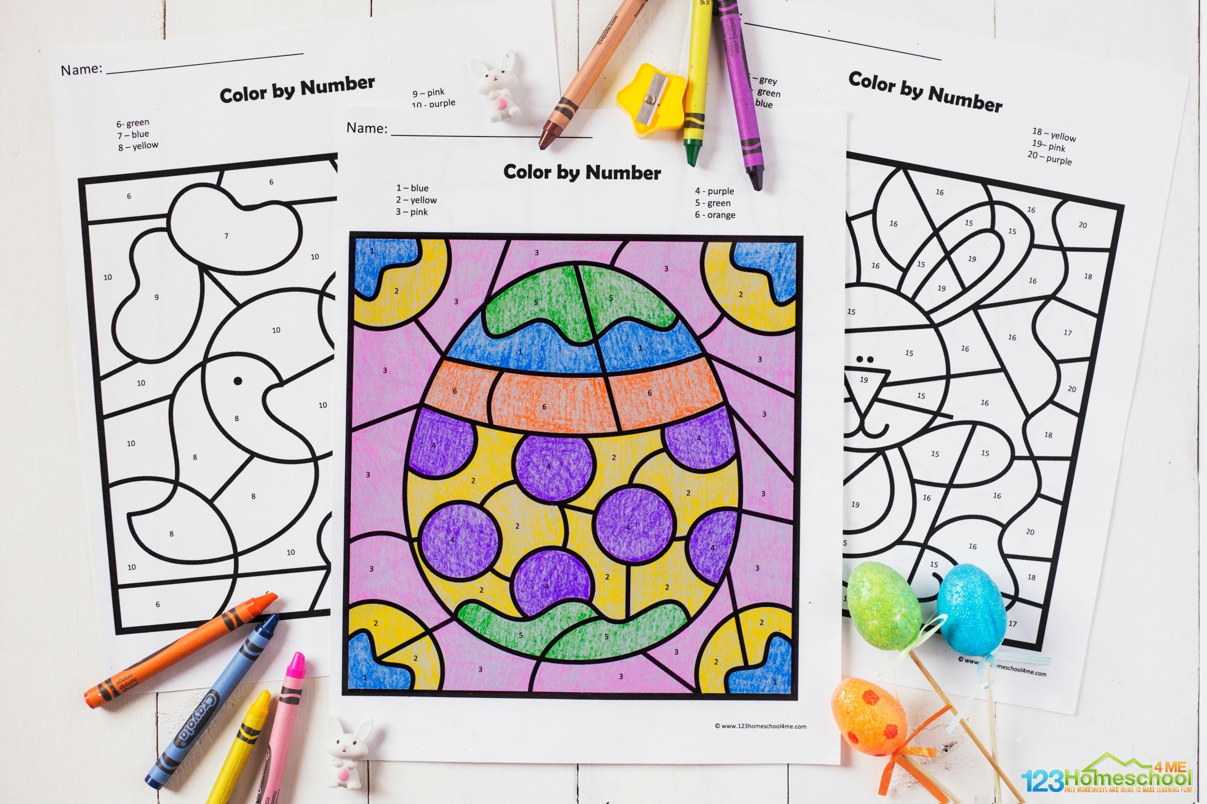 🐰 Free Printable Easter Colornumber Worksheets with regard to Printable Easter Color by Number Pages