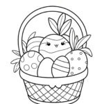 Free Easter Bunny Coloring Page For Kids: Fun Springtime Activity With Easter Basket Coloring Page Printable