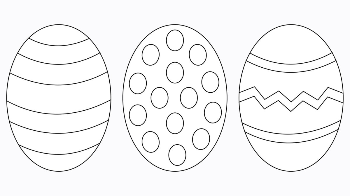 Free Easter Egg Template (+ 9 Easy Crafts!) - The Craft-At-Home Family for Printable Templates Free Printable Easter Eggs Coloring Pages