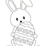 Free Printable Coloring Page | Cute Bunny With Decorated Egg Inside Free Printable Happy Easter Coloring Pages